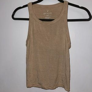 American Eagle Size S Soft & Sexy Crop Tank Medium Mustard Yellow and White